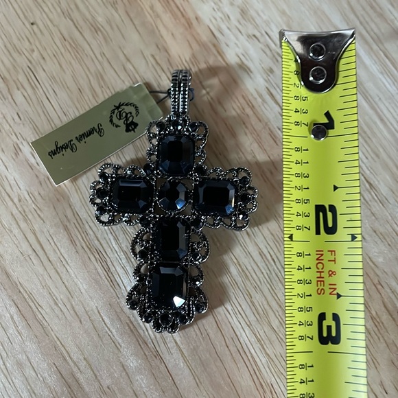 Premier Designs Jewelry - Never worn black and silver colored Cross pendant by Premier Designs.